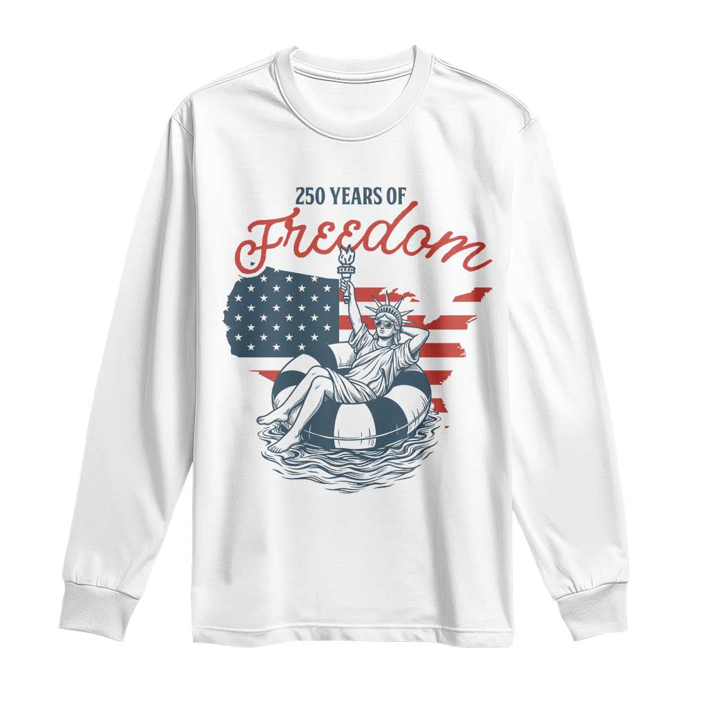 Chill The Fourth Out Long Sleeve Shirt Funny Statue of Liberty 4th of July TS14 White Print Your Wear
