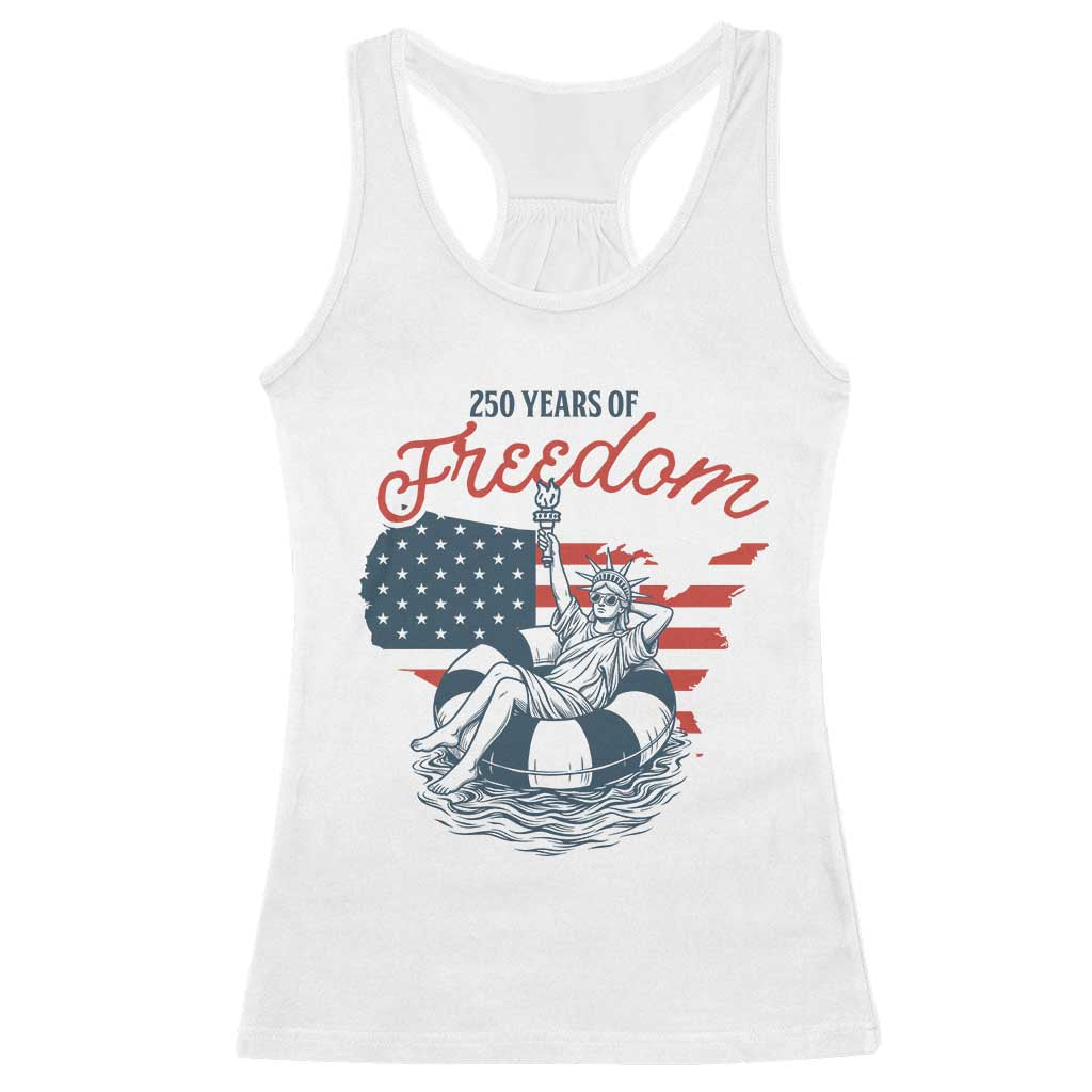 Chill The Fourth Out Racerback Tank Top Funny Statue of Liberty 4th of July TS14 White Print Your Wear
