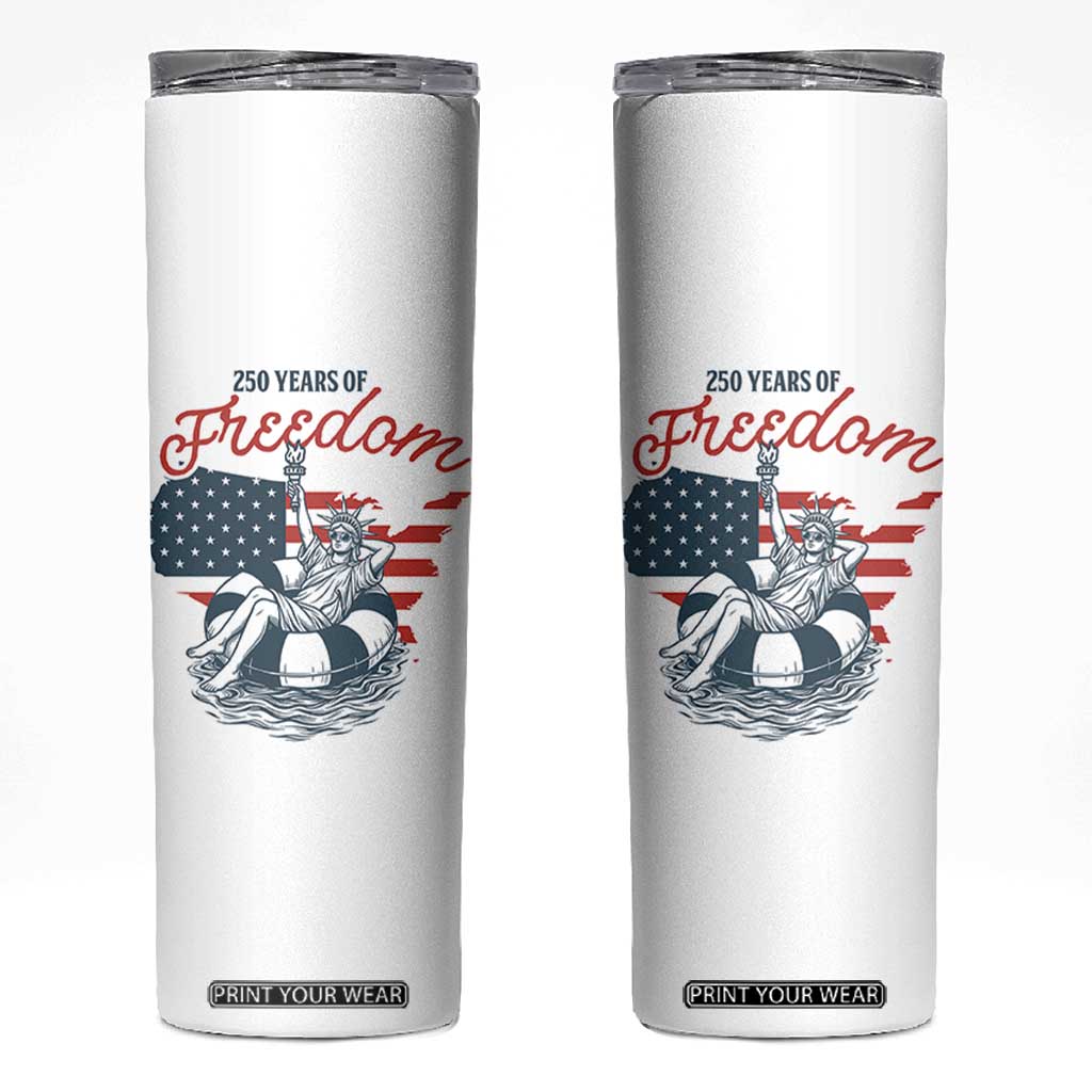 Chill The Fourth Out Skinny Tumbler Funny Statue of Liberty 4th of July