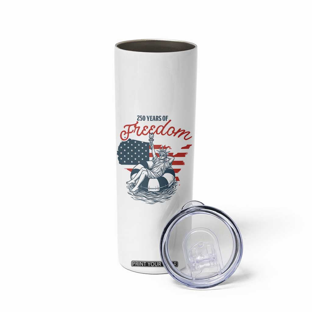 Chill The Fourth Out Skinny Tumbler Funny Statue of Liberty 4th of July