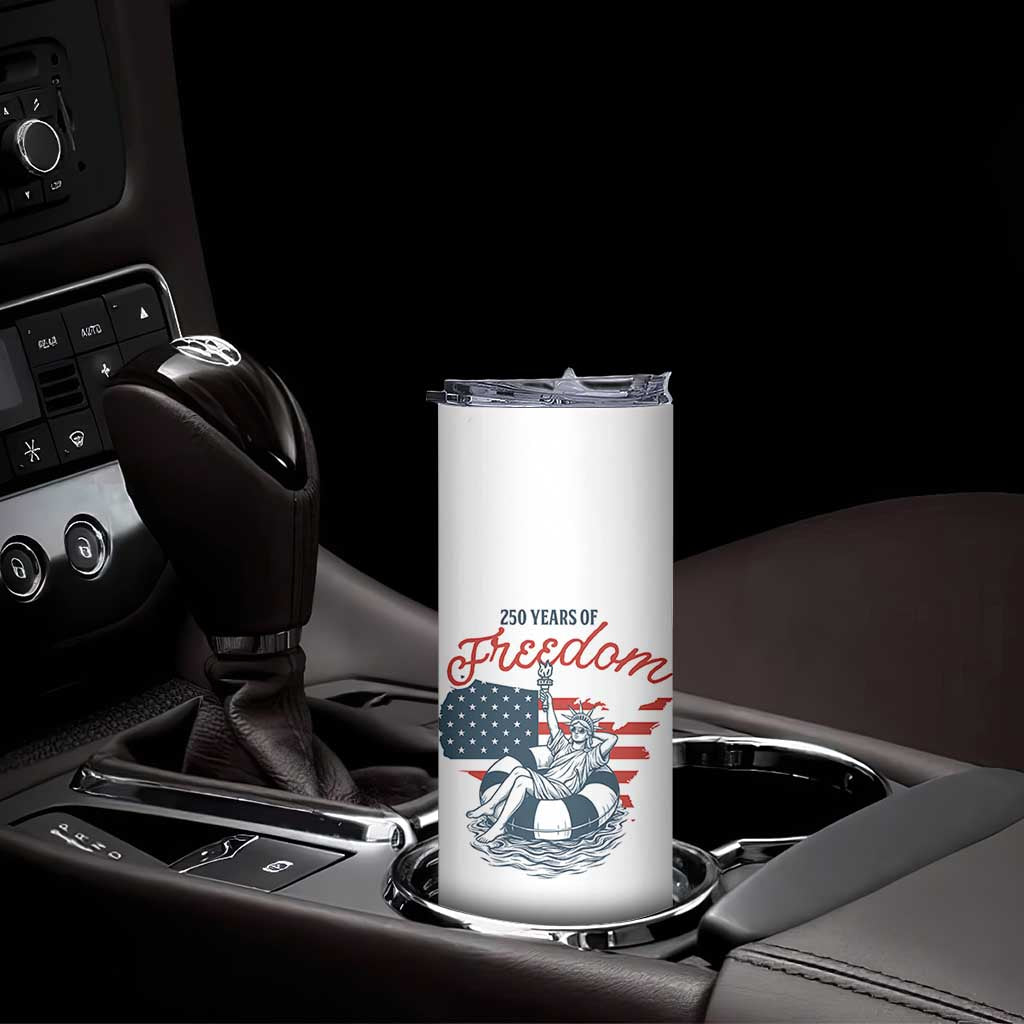 Chill The Fourth Out Skinny Tumbler Funny Statue of Liberty 4th of July