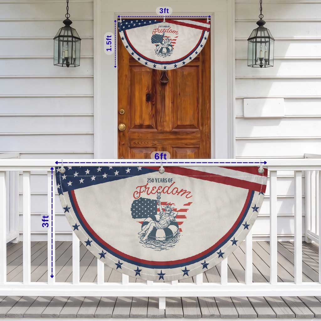 250 Years Of Freedom Patriotic Fan Flag America Raccoon Goose Highland Cow 4th of July
