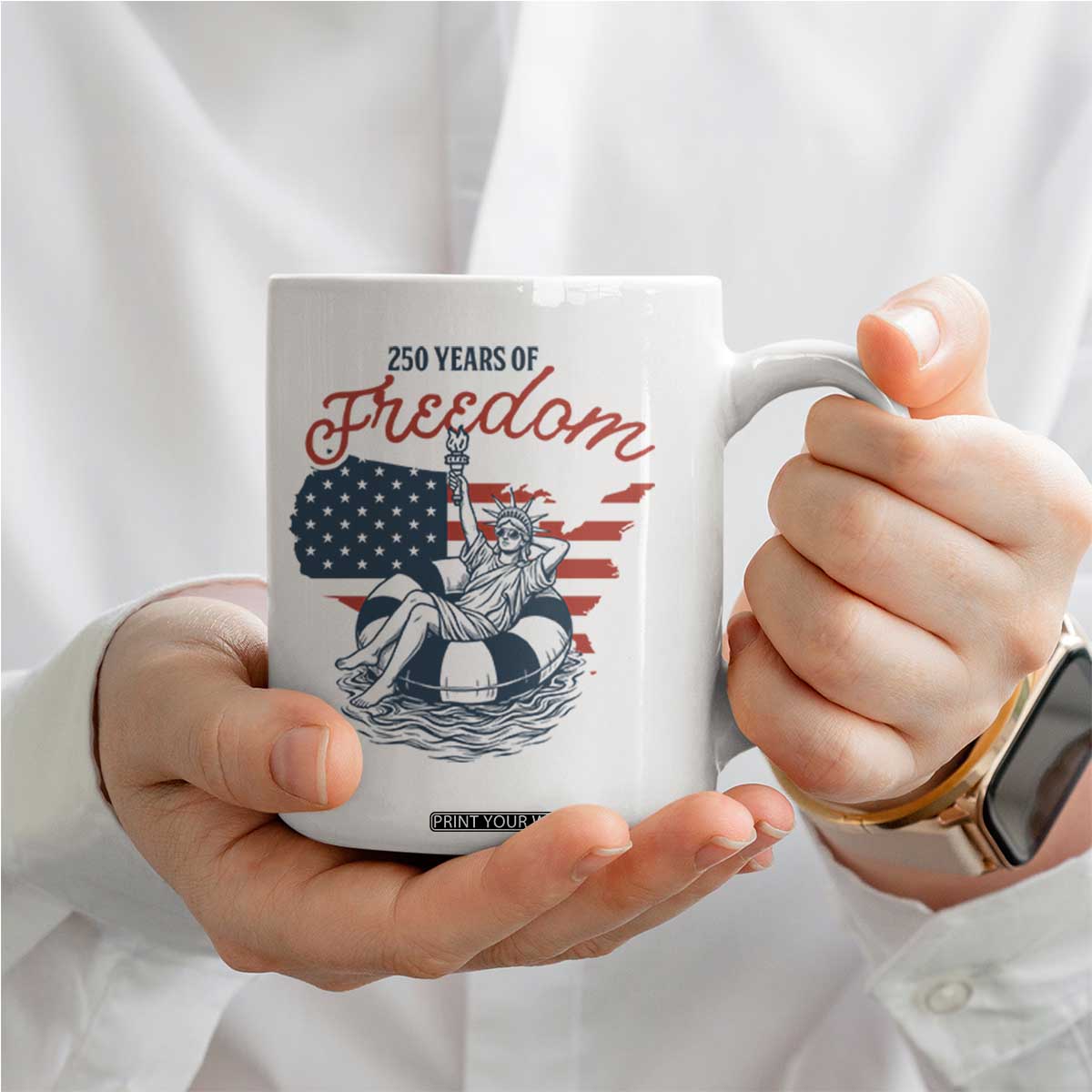 Chill The Fourth Out Coffee Mug Funny Statue of Liberty 4th of July