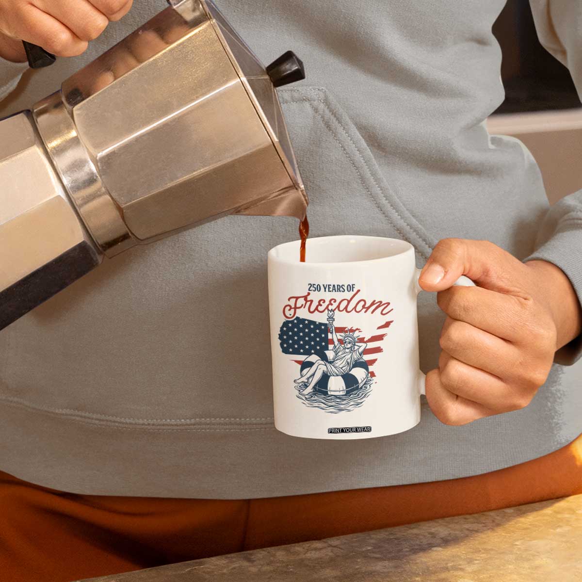 Chill The Fourth Out Coffee Mug Funny Statue of Liberty 4th of July
