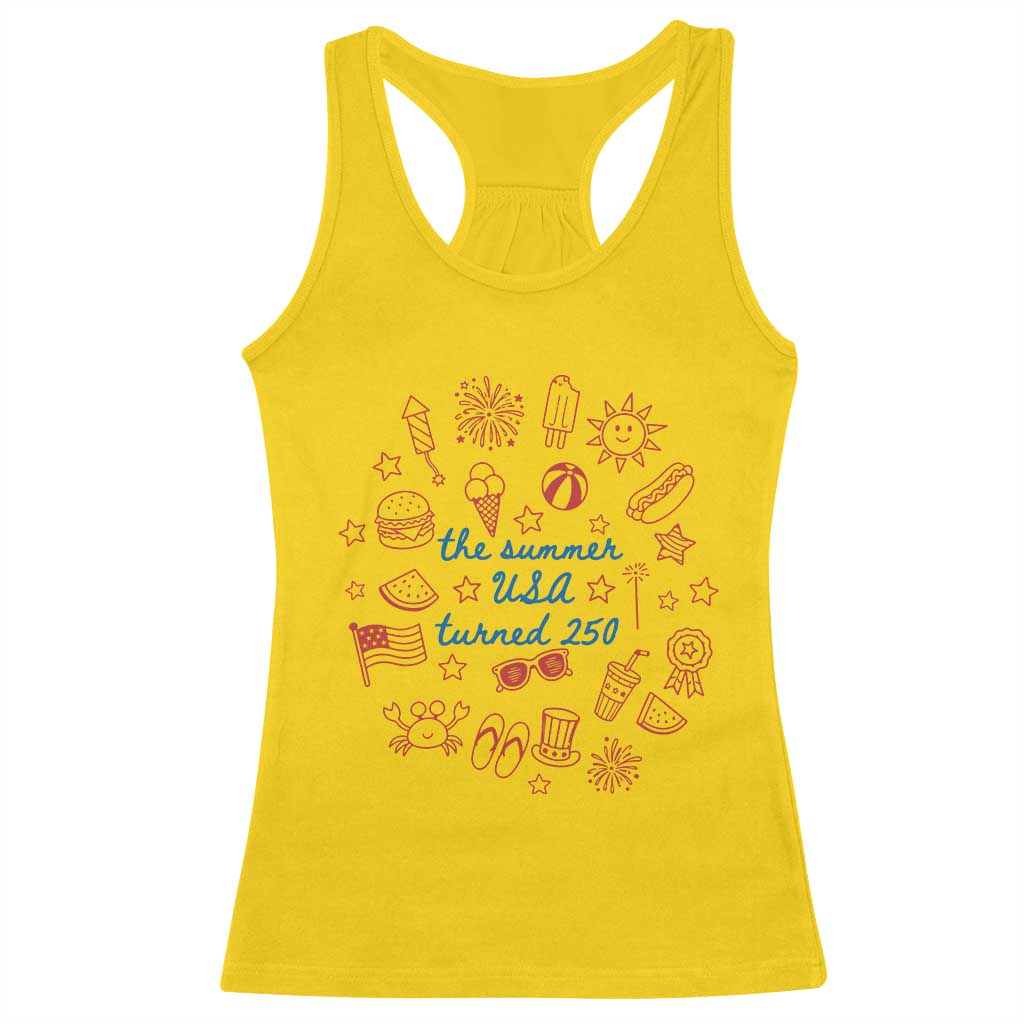 The Summer USA Turned 250 Racerback Tank Top 250 Years America Anniversary 4th of July