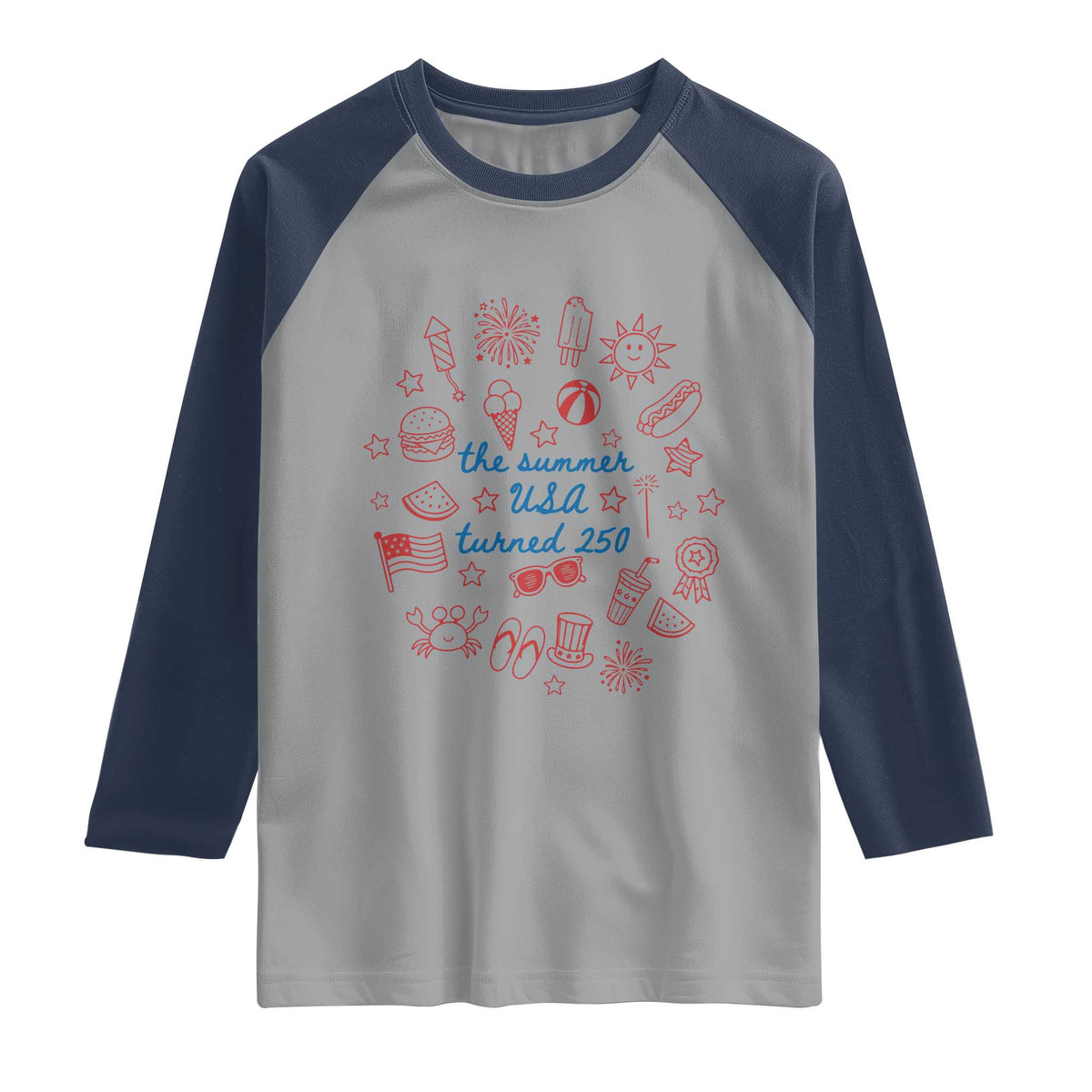 The Summer USA Turned 250 Raglan Shirt 250 Years America Anniversary 4th of July