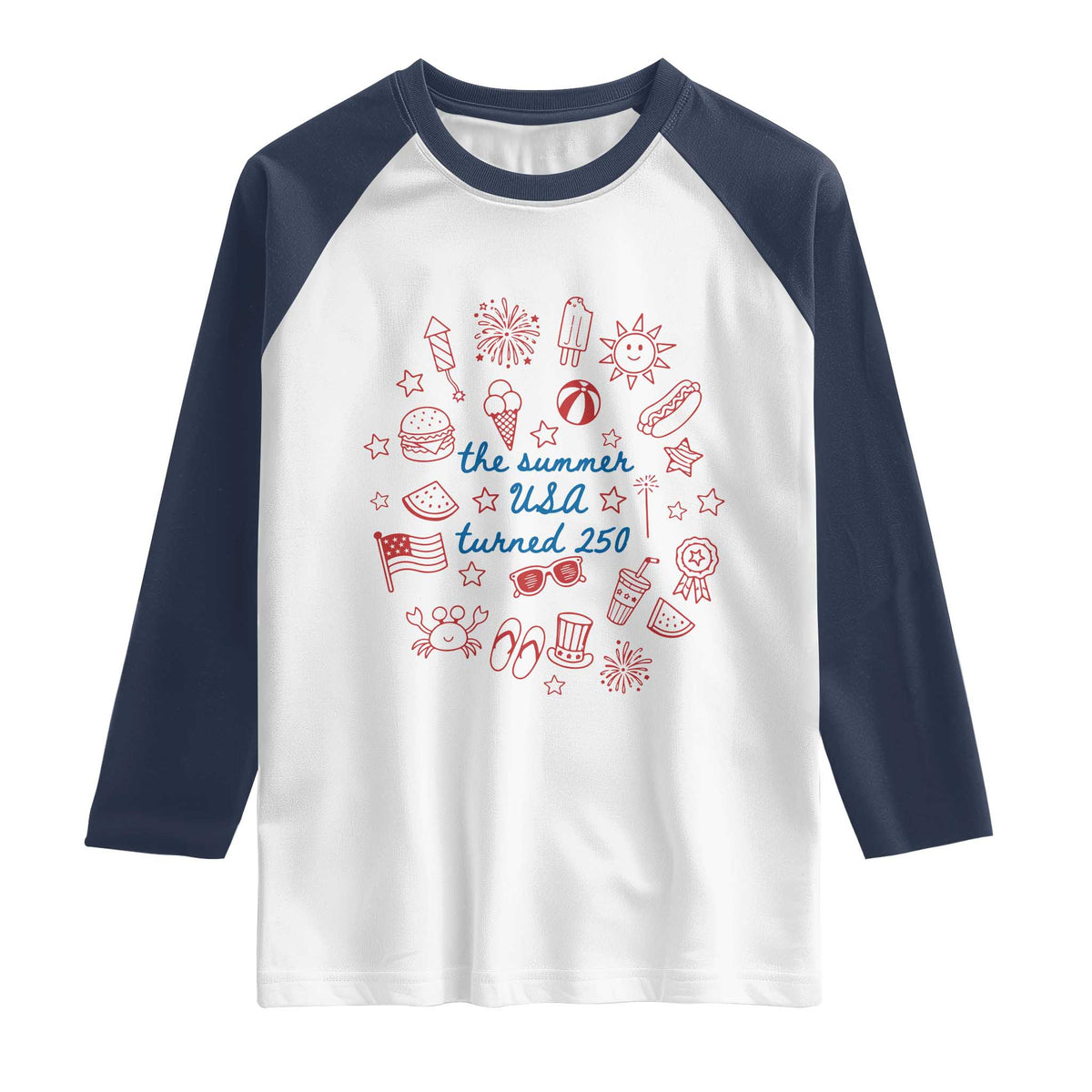 The Summer USA Turned 250 Raglan Shirt 250 Years America Anniversary 4th of July