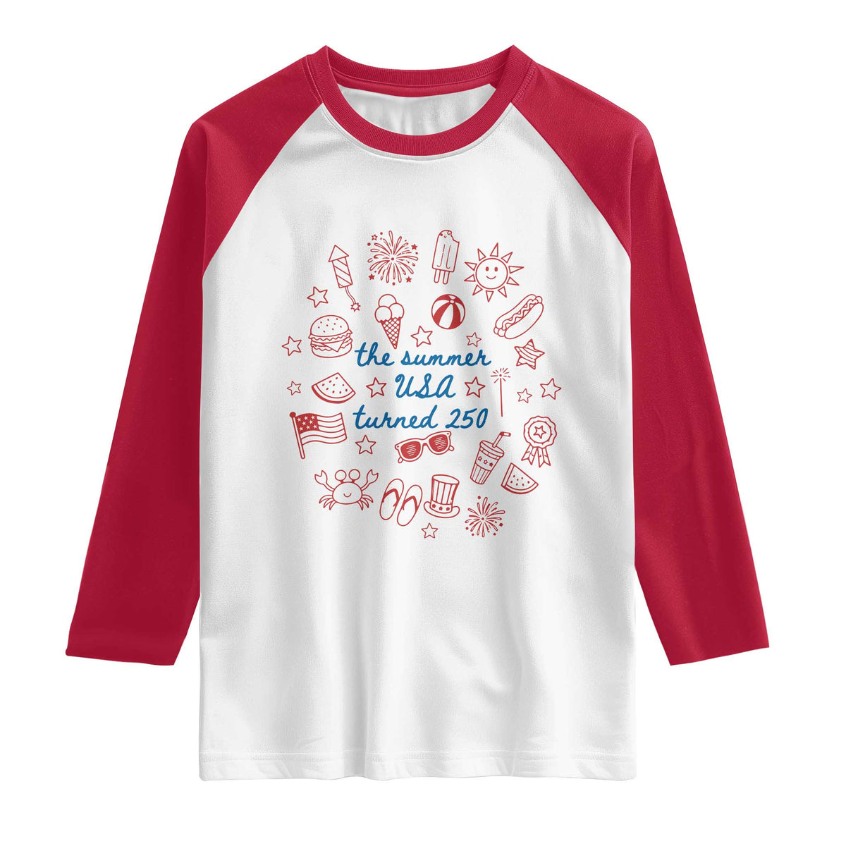 The Summer USA Turned 250 Raglan Shirt 250 Years America Anniversary 4th of July