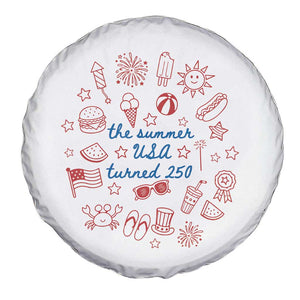 The Summer USA Turned 250 Spare Tire Cover 250 Years America Anniversary 4th of July