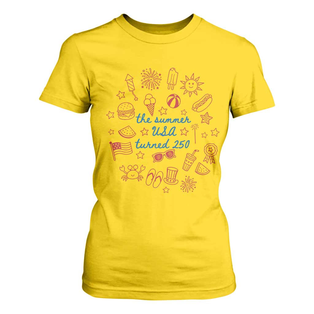 The Summer USA Turned 250 T Shirt For Women 250 Years America Anniversary 4th of July