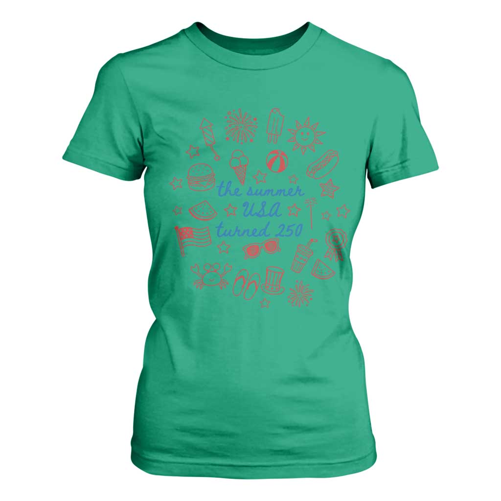 The Summer USA Turned 250 T Shirt For Women 250 Years America Anniversary 4th of July