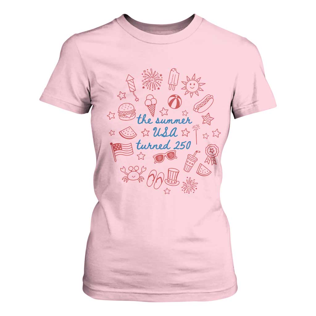 The Summer USA Turned 250 T Shirt For Women 250 Years America Anniversary 4th of July