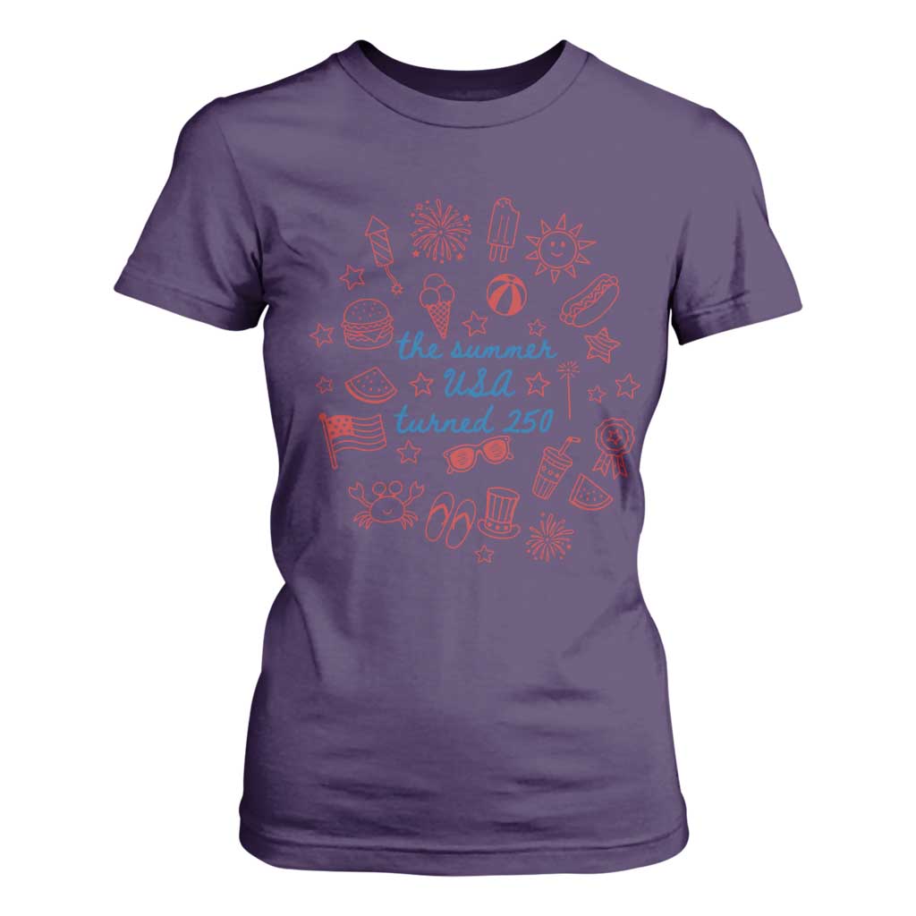 The Summer USA Turned 250 T Shirt For Women 250 Years America Anniversary 4th of July