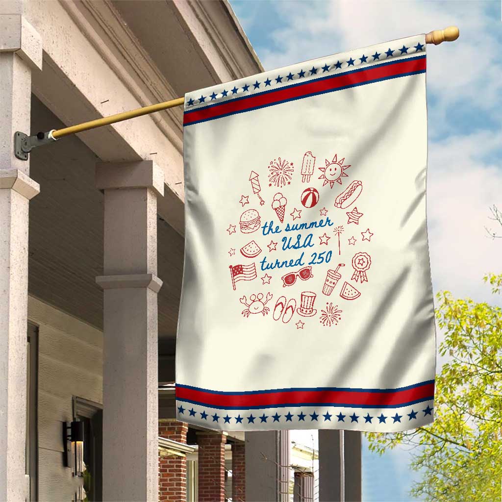 The Summer USA Turned 250 Patriotic Garden Flag 250 Years America Anniversary 4th of July TS14 Modern Beige Red Print Your Wear