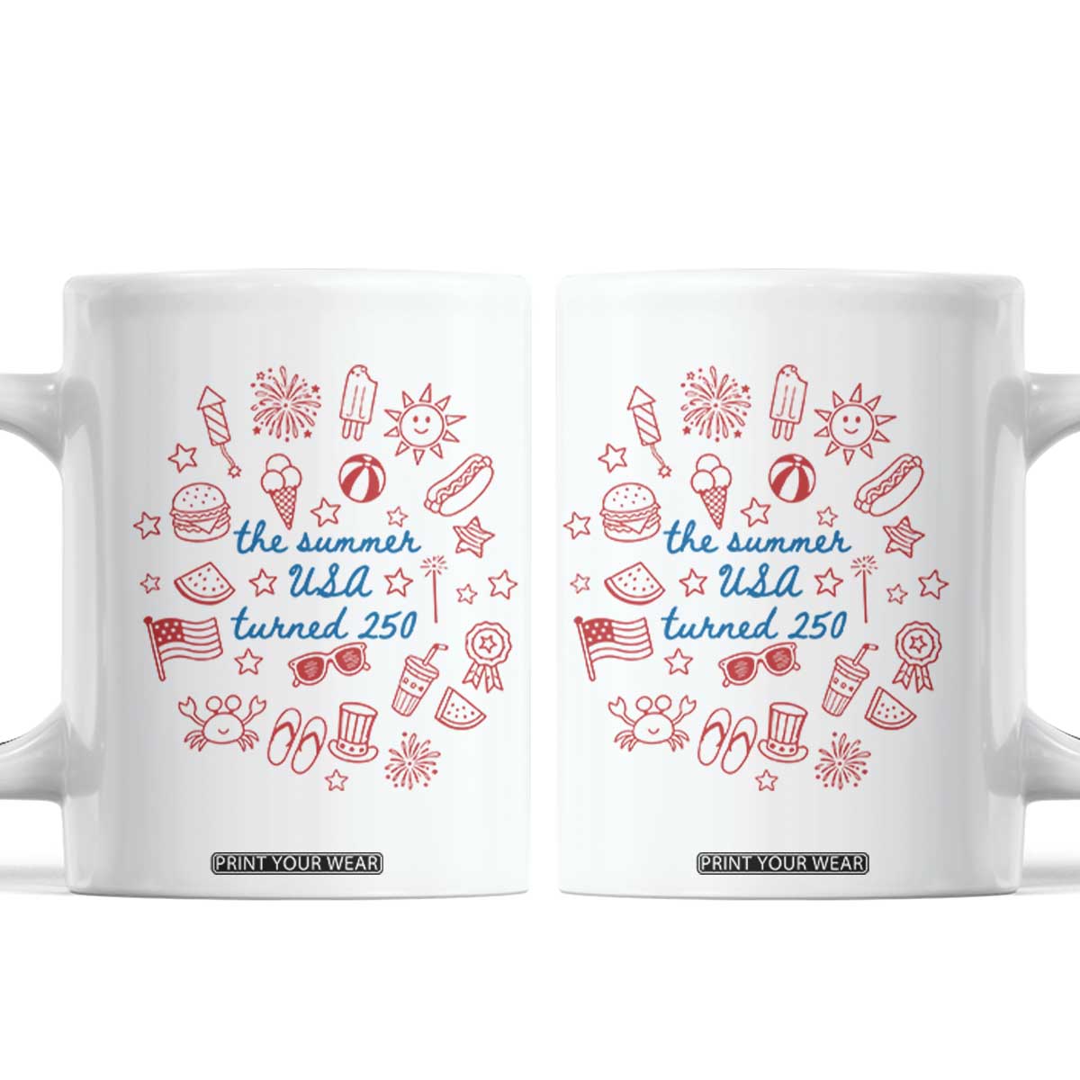 The Summer USA Turned 250 Coffee Mug 250 Years America Anniversary 4th of July