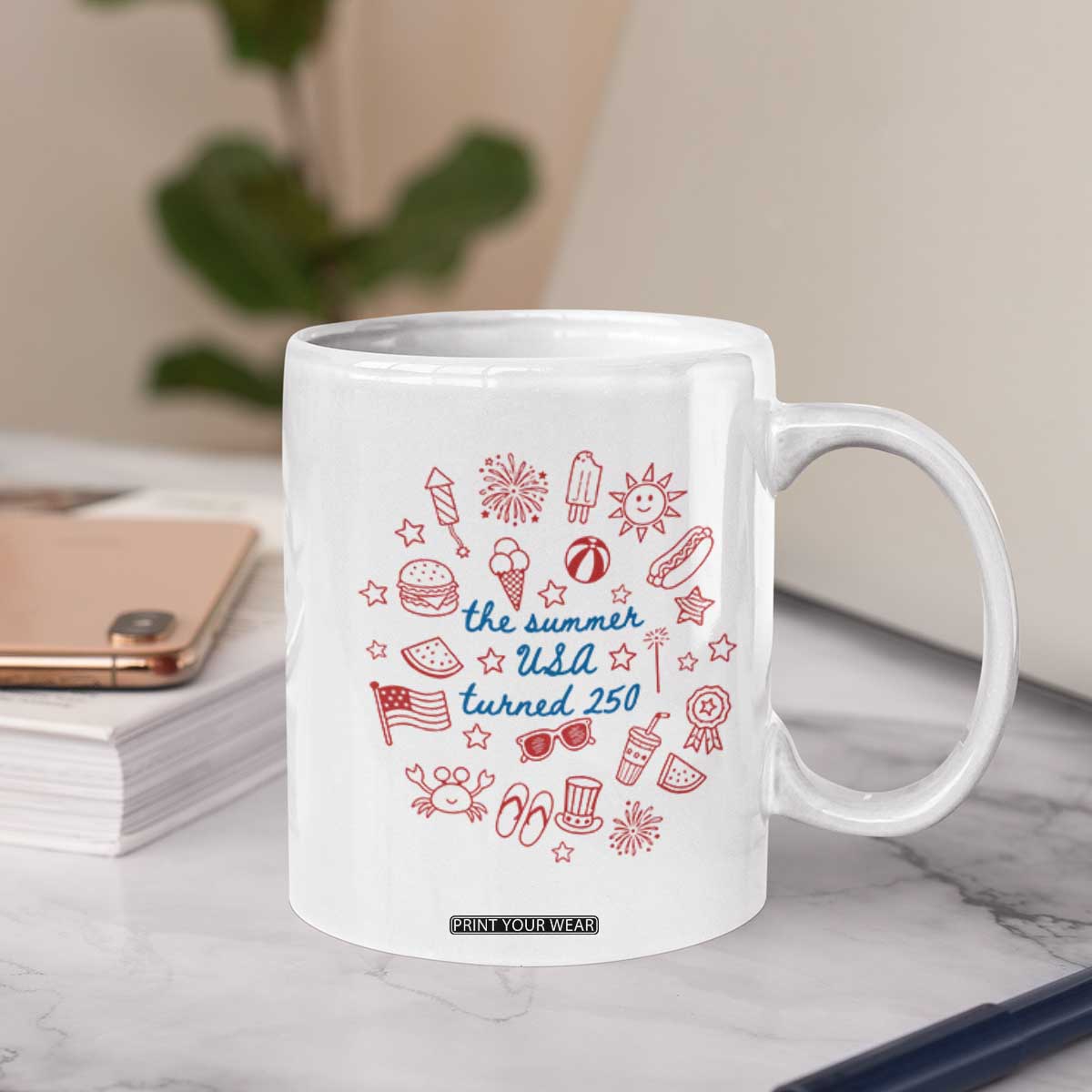 The Summer USA Turned 250 Coffee Mug 250 Years America Anniversary 4th of July
