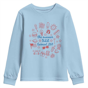 The Summer USA Turned 250 Youth Sweatshirt 250 Years America Anniversary 4th of July