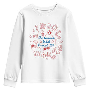 The Summer USA Turned 250 Youth Sweatshirt 250 Years America Anniversary 4th of July