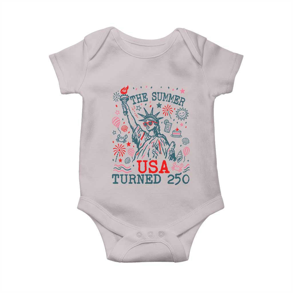 250 Years America Anniversary Statue of Liberty Baby Onesie The Summer USA Turned 250 TS14 Ice Gray Print Your Wear