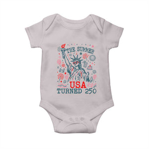 250 Years America Anniversary Statue of Liberty Baby Onesie The Summer USA Turned 250 TS14 Ice Gray Print Your Wear