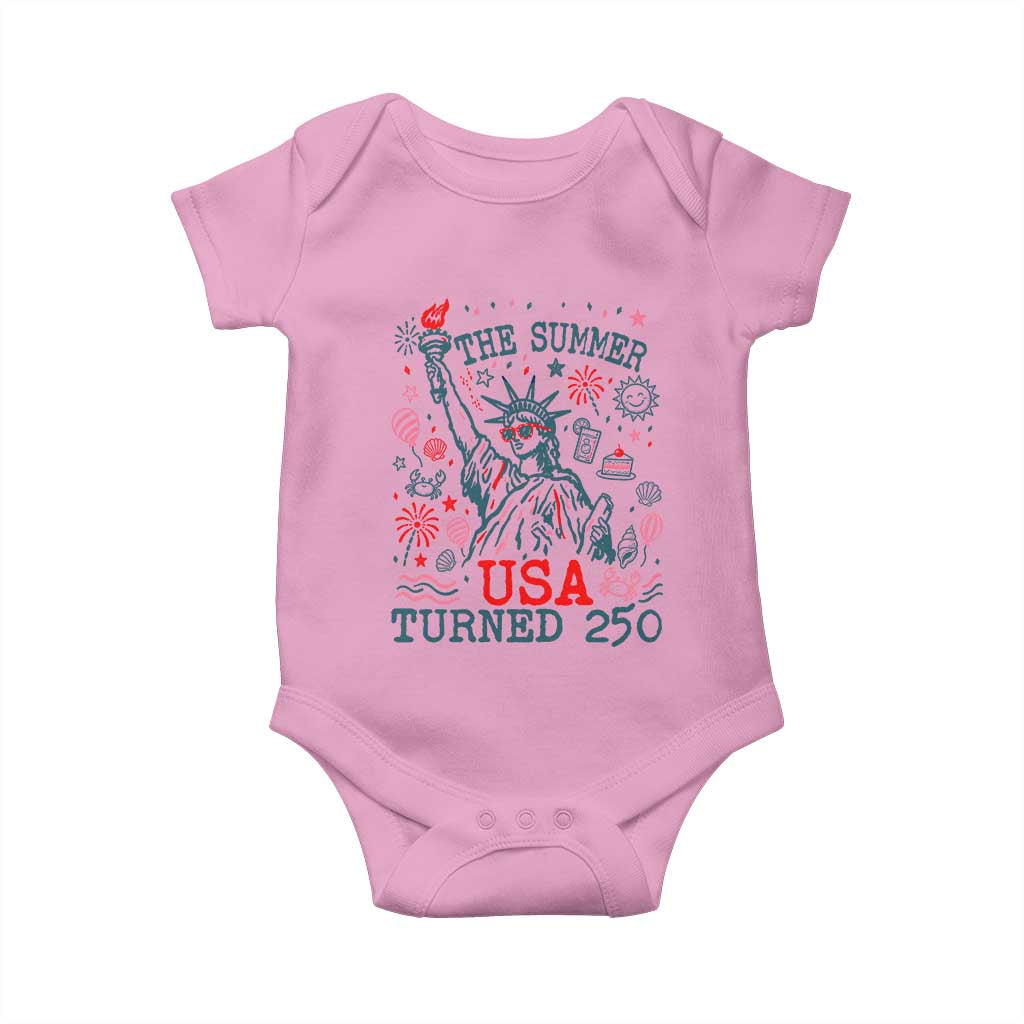 250 Years America Anniversary Statue of Liberty Baby Onesie The Summer USA Turned 250 TS14 Light Pink Print Your Wear