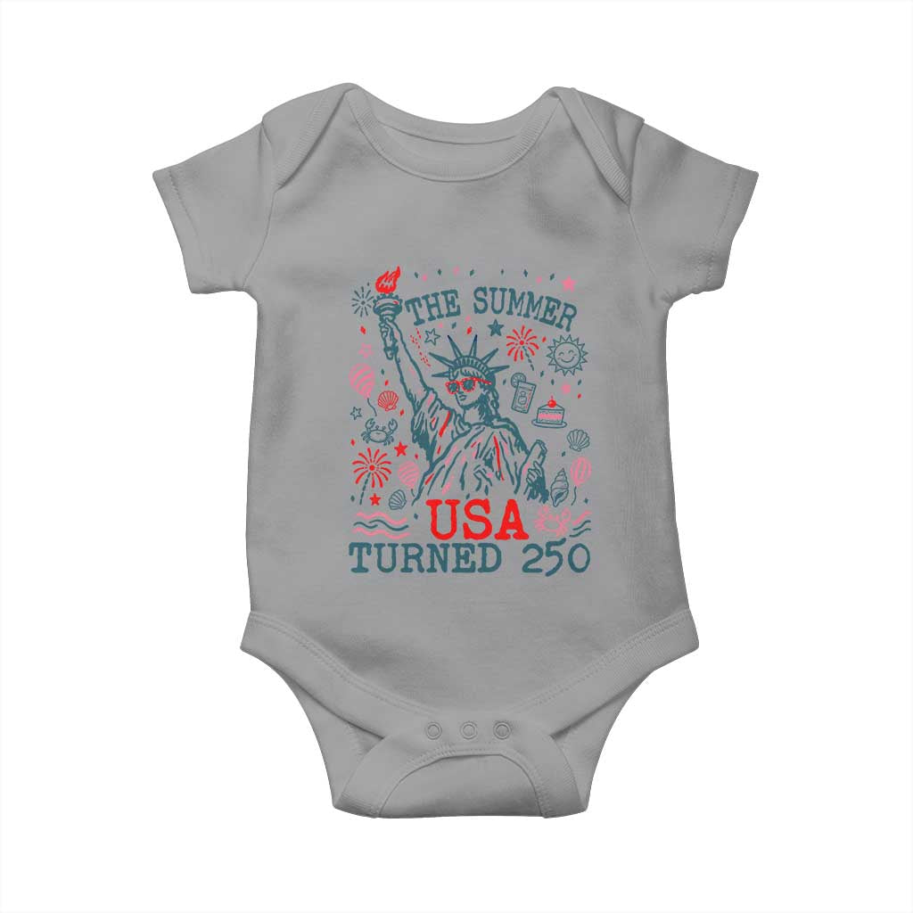 250 Years America Anniversary Statue of Liberty Baby Onesie The Summer USA Turned 250 TS14 Sport Gray Print Your Wear