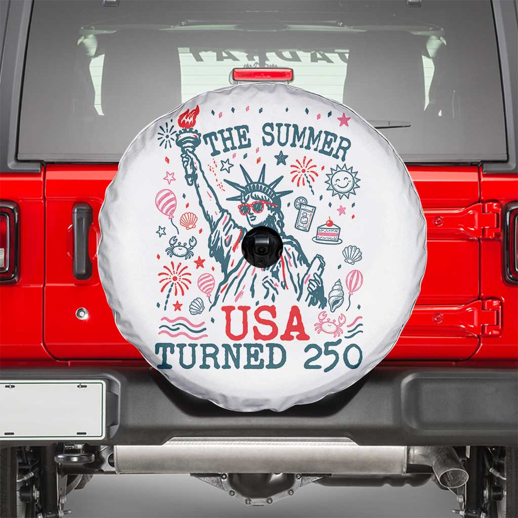 250 Years America Anniversary Statue of Liberty Spare Tire Cover The Summer USA Turned 250 TS14 White Print Your Wear
