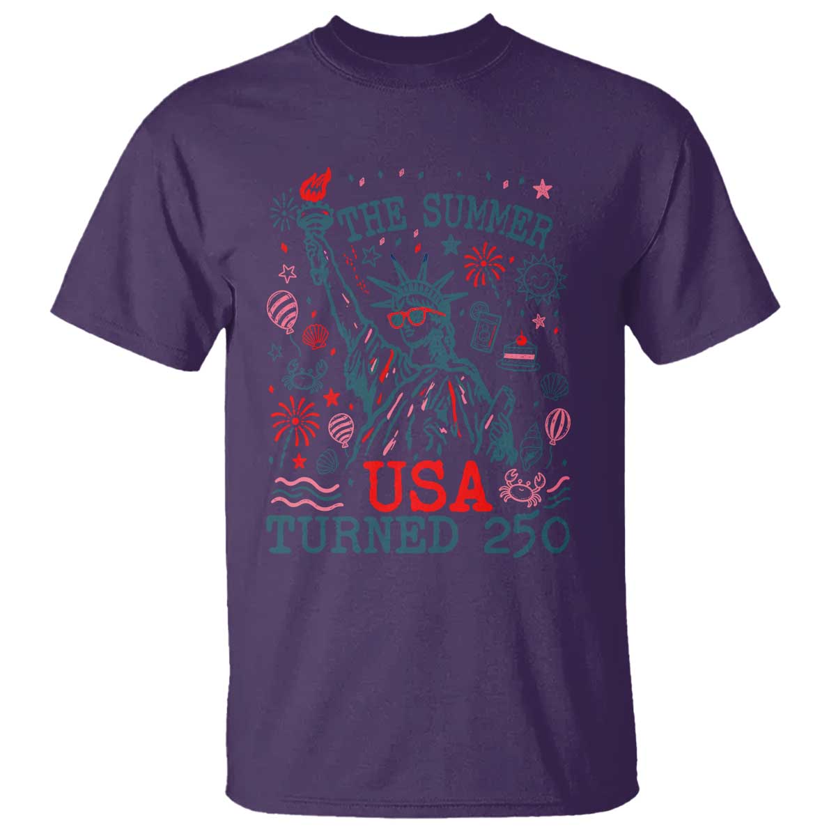 250 Years America Anniversary Statue of Liberty T Shirt The Summer USA Turned 250