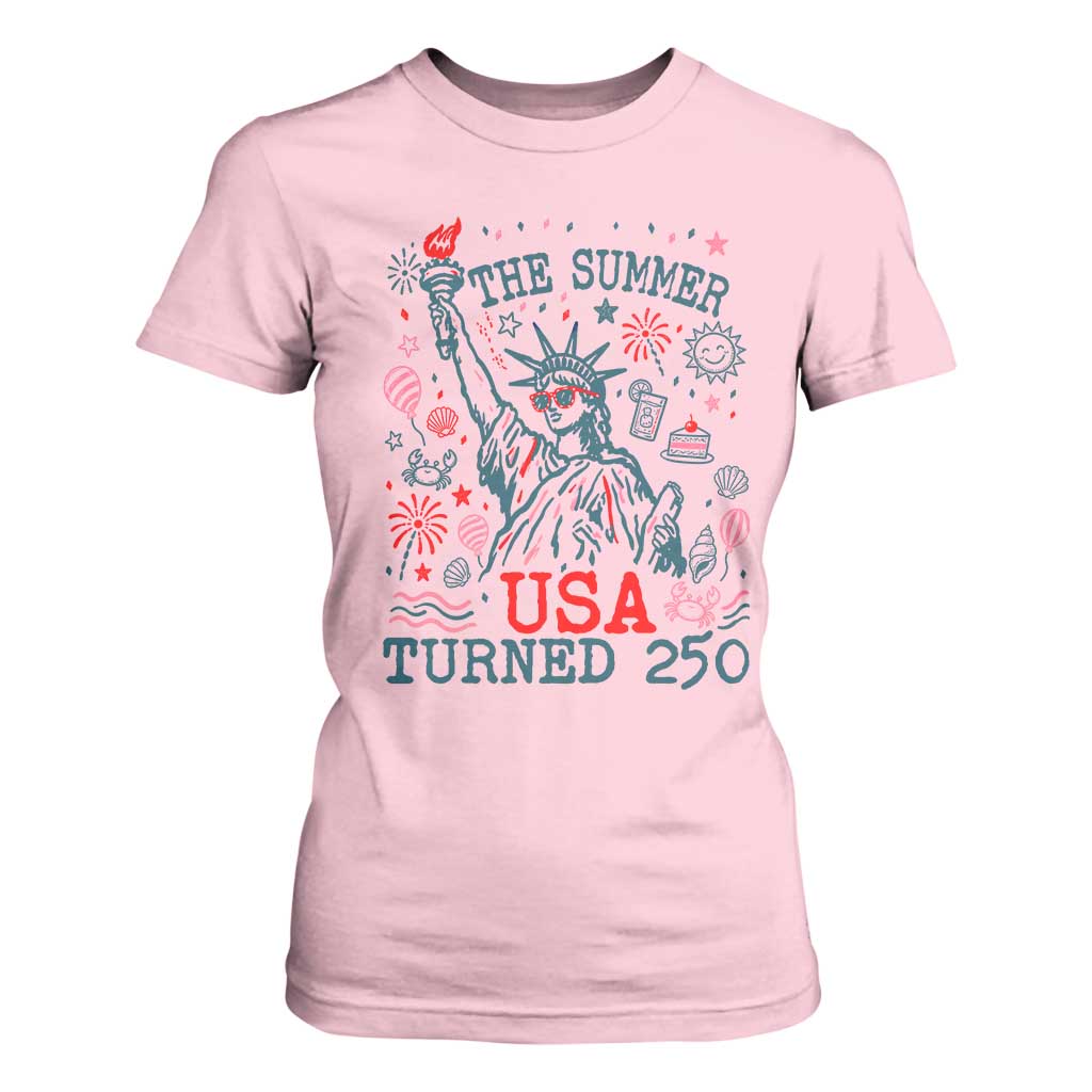 250 Years America Anniversary Statue of Liberty T Shirt For Women The Summer USA Turned 250
