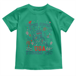 250 Years America Anniversary Statue of Liberty Toddler T Shirt The Summer USA Turned 250
