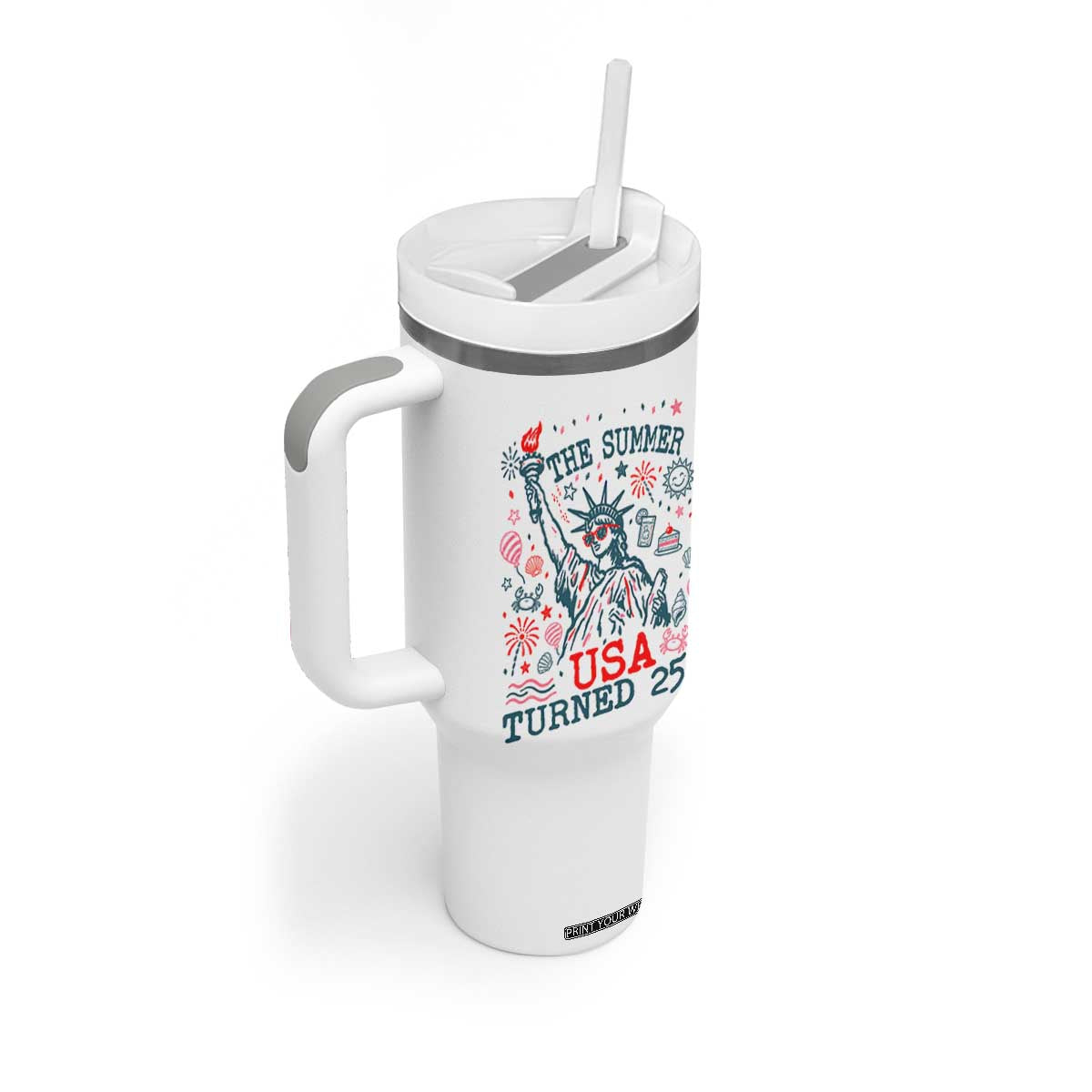 250 Years America Anniversary Statue of Liberty Tumbler With Handle The Summer USA Turned 250