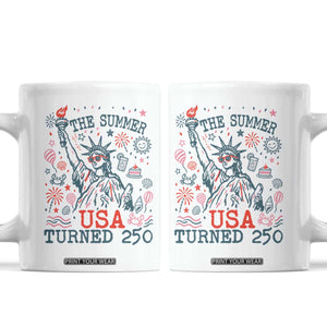 250 Years America Anniversary Statue of Liberty Coffee Mug The Summer USA Turned 250