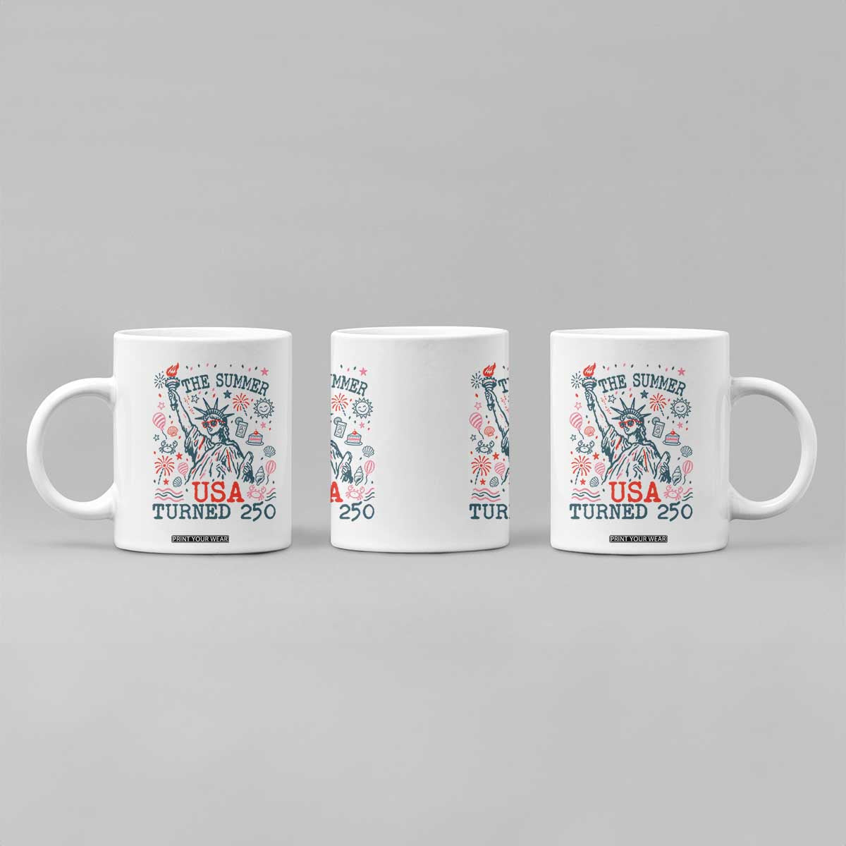 250 Years America Anniversary Statue of Liberty Coffee Mug The Summer USA Turned 250