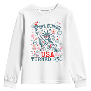 250 Years America Anniversary Statue of Liberty Youth Sweatshirt The Summer USA Turned 250