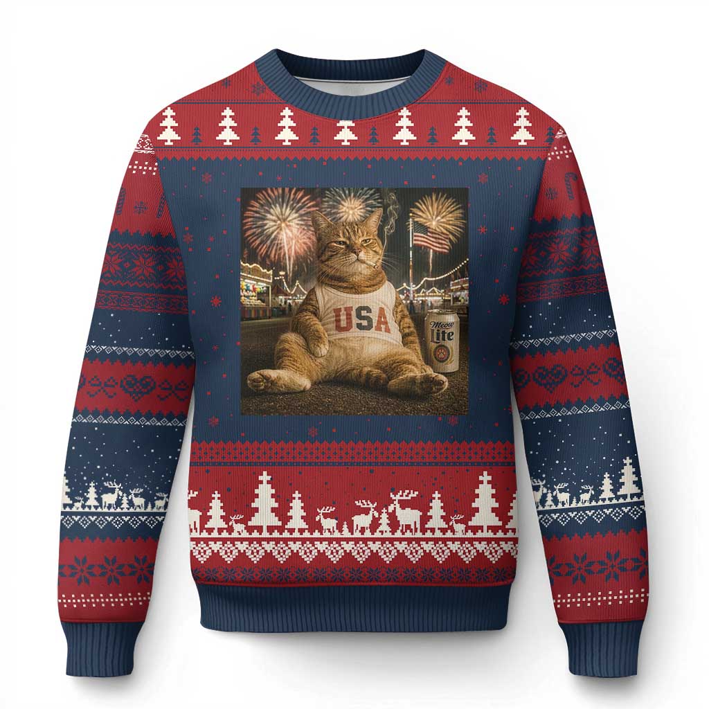 USA 250th Anniversary Statue of Liberty Ugly Christmas Sweater The Summer USA Turned 250