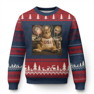 USA 250th Anniversary Statue of Liberty Ugly Christmas Sweater The Summer USA Turned 250