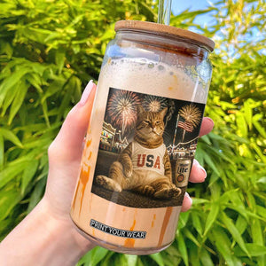 USA 250th Anniversary Statue of Liberty Glass Can The Summer USA Turned 250