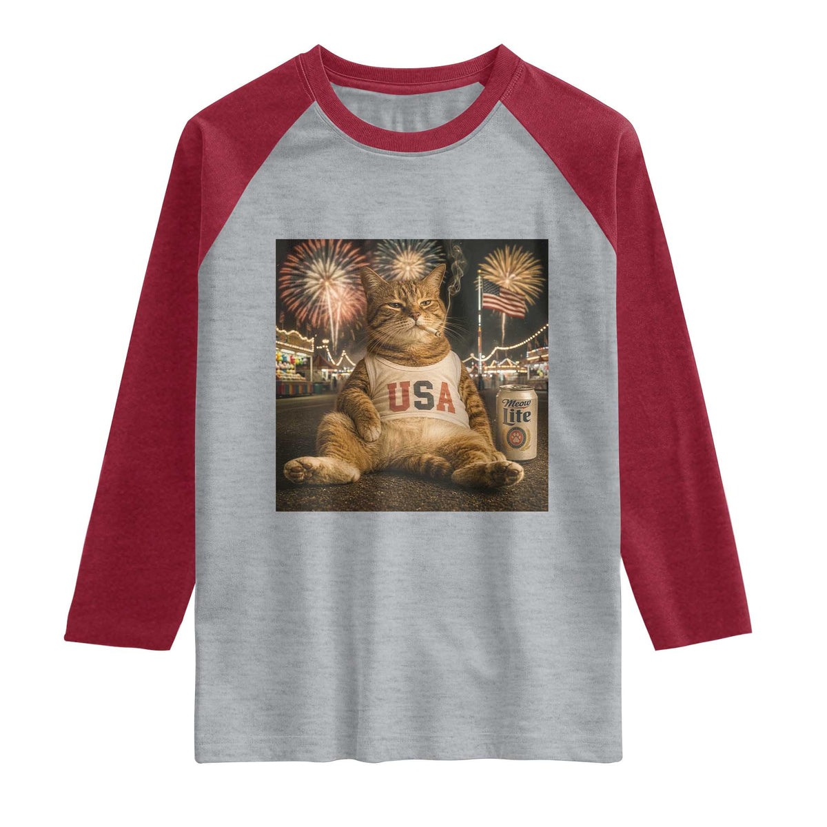 USA 250th Anniversary Statue of Liberty Raglan Shirt The Summer USA Turned 250