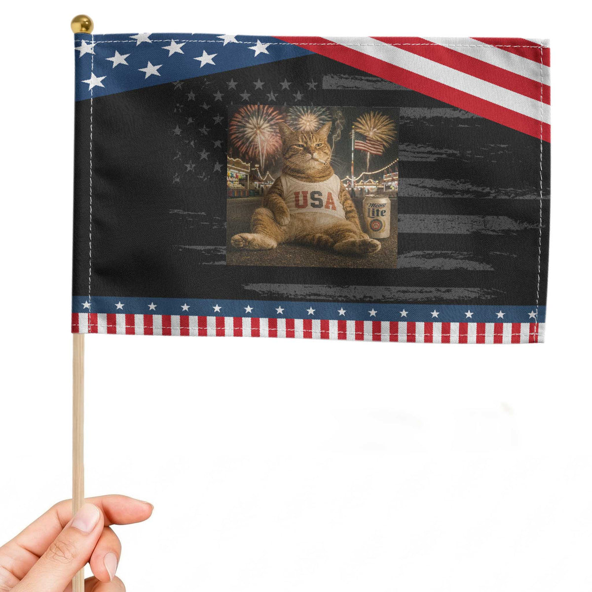 USA 250th Anniversary Statue of Liberty Patriotic Handheld Flag The Summer USA Turned 250