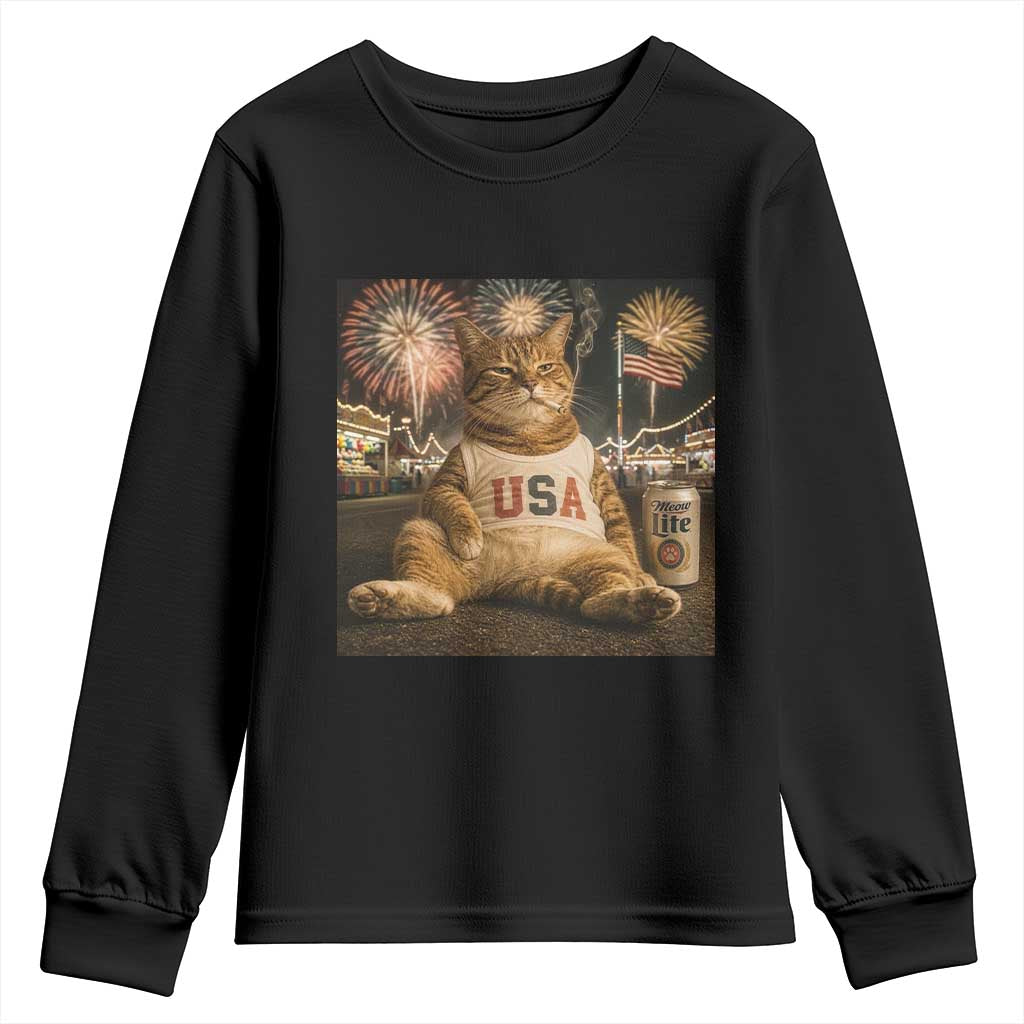USA 250th Anniversary Statue of Liberty Youth Sweatshirt The Summer USA Turned 250 TS14 Black Print Your Wear