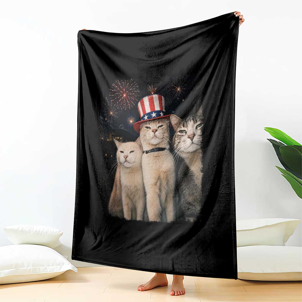 Patriotic Smoking Cat Throw Blanket Funny American Cat Lover 4th of July TS14 Print Your Wear