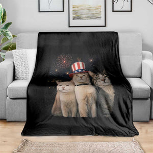 Patriotic Smoking Cat Throw Blanket Funny American Cat Lover 4th of July TS14 Print Your Wear