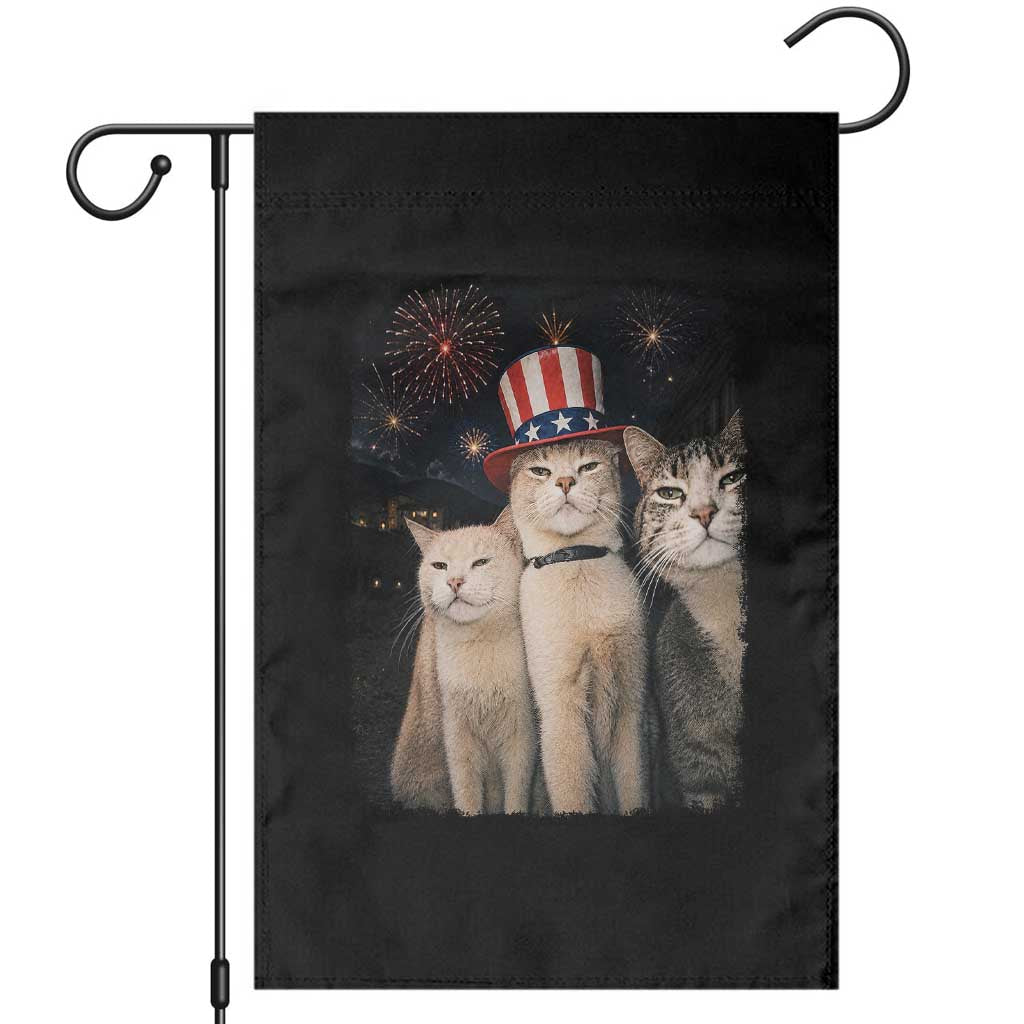 Patriotic Smoking Cat Garden Flag Funny American Cat Lover 4th of July