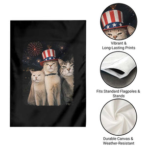 Patriotic Smoking Cat Garden Flag Funny American Cat Lover 4th of July