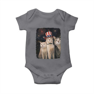 Patriotic Smoking Cat Baby Onesie Funny American Cat Lover 4th of July