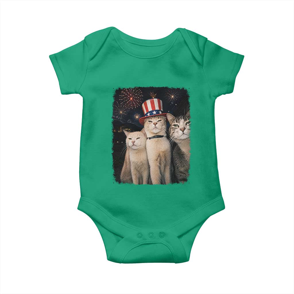 Patriotic Smoking Cat Baby Onesie Funny American Cat Lover 4th of July