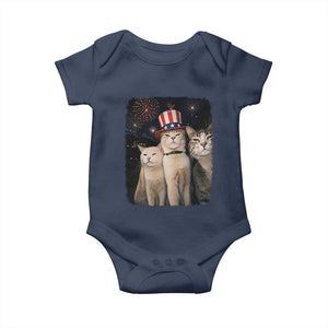 Patriotic Smoking Cat Baby Onesie Funny American Cat Lover 4th of July
