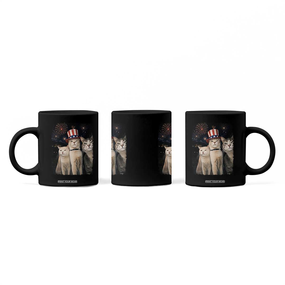 Patriotic Smoking Cat Coffee Mug Funny American Cat Lover 4th of July