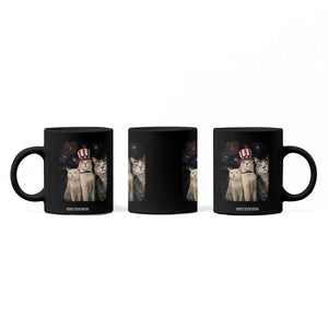 Patriotic Smoking Cat Coffee Mug Funny American Cat Lover 4th of July