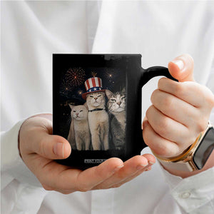 Patriotic Smoking Cat Coffee Mug Funny American Cat Lover 4th of July